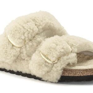 Birkenstock Cream Fleece Lined Sandals
